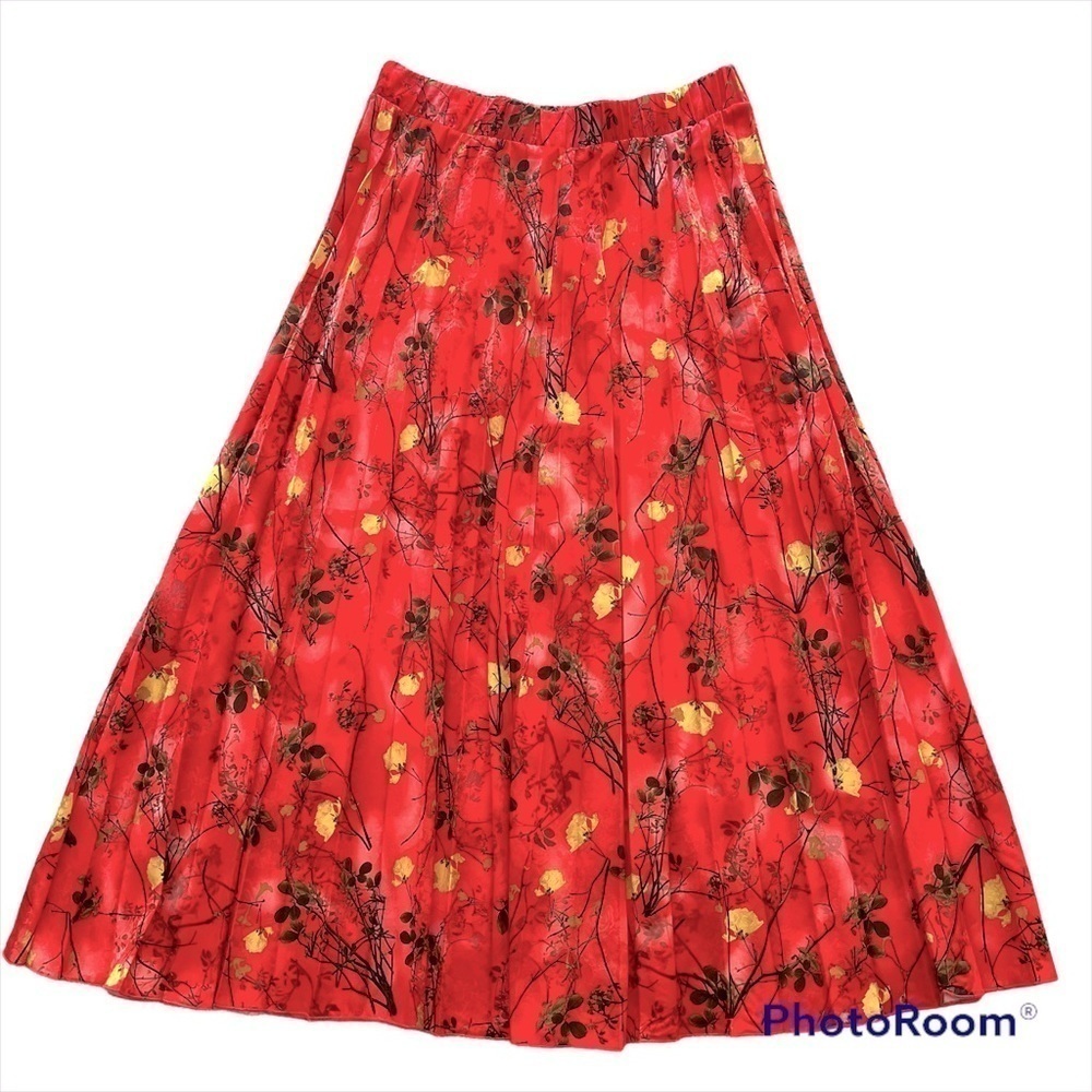 ARTIZAN Robin Barre maxi skirt pleated floral print Summer Made in Canada. Large - Picture 9 of 9